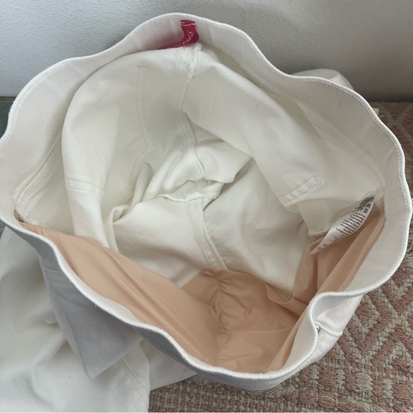 SPANX White High Rise Stretch Distressed Skinny Ankle Raw Hem Jeans Size M - Picture 14 of 16